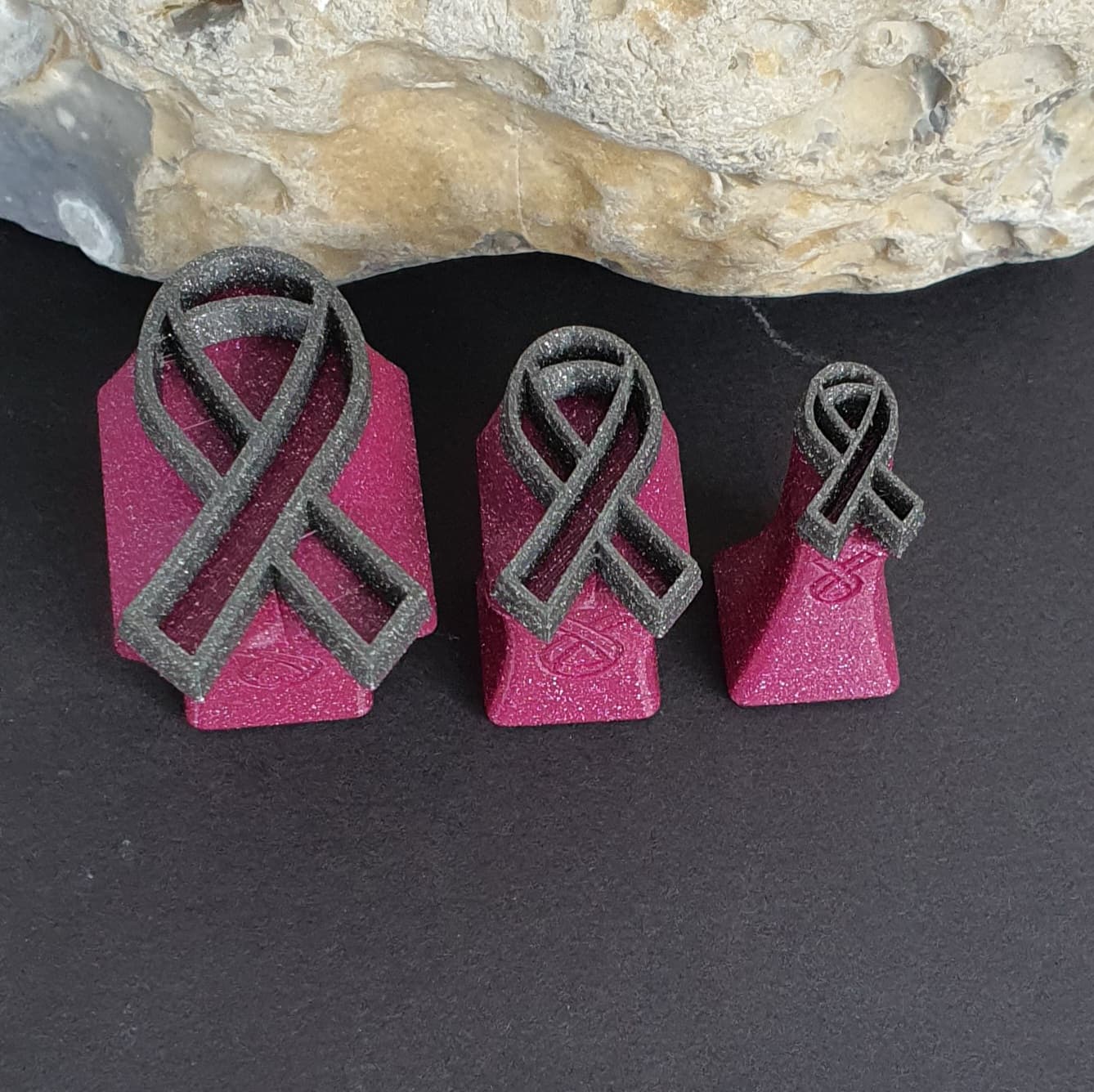 Stempelset Bewusstseinsband / Awareness Ribbon 3er Set Kontur