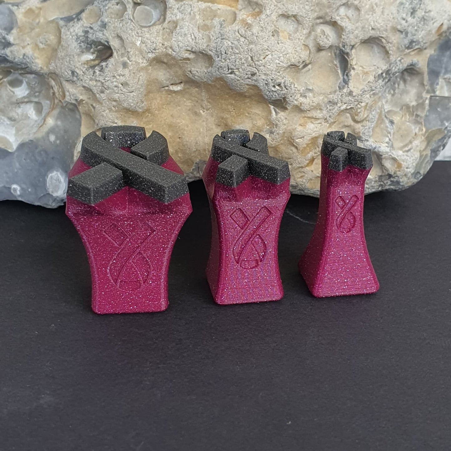 Stempelset Bewusstseinsband / Awareness Ribbon 3er Set gefüllt