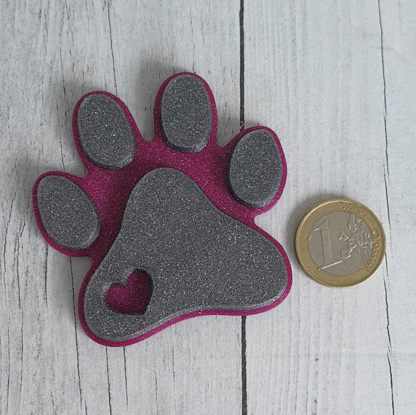 Stempelplatte - Katzenpfote mit Herz