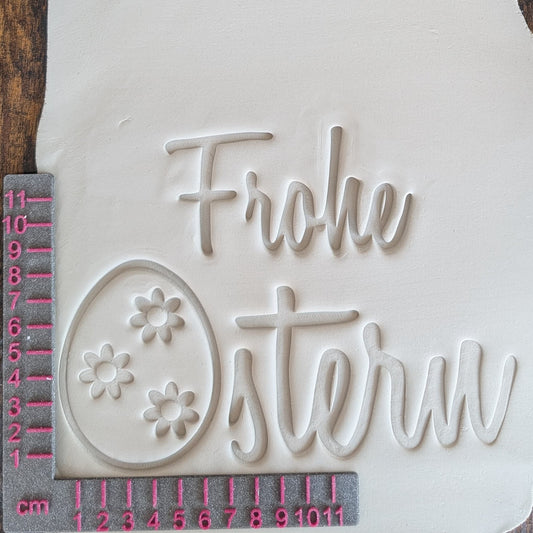 Plaque de tampon - Joyeuses Pâques - Œuf