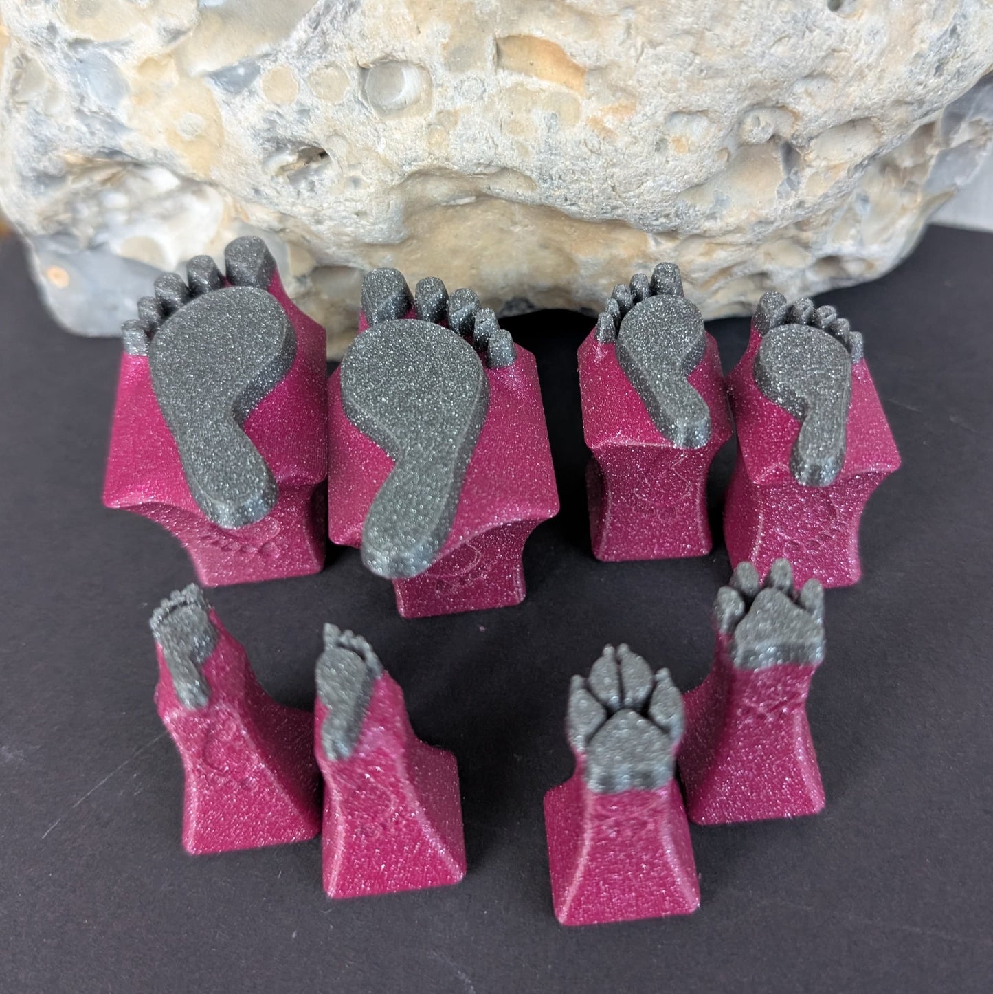 Stempel Fußabdruck Mensch - Pfote Hund Katze