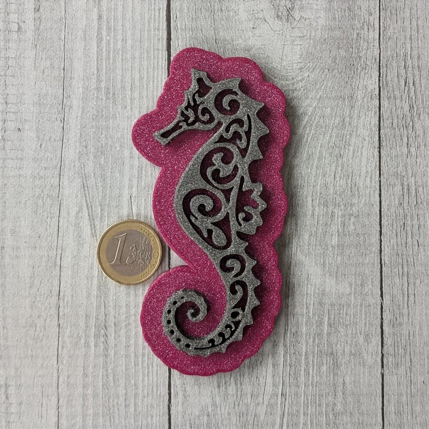 Stempelplatte Seepferdchen Ornament