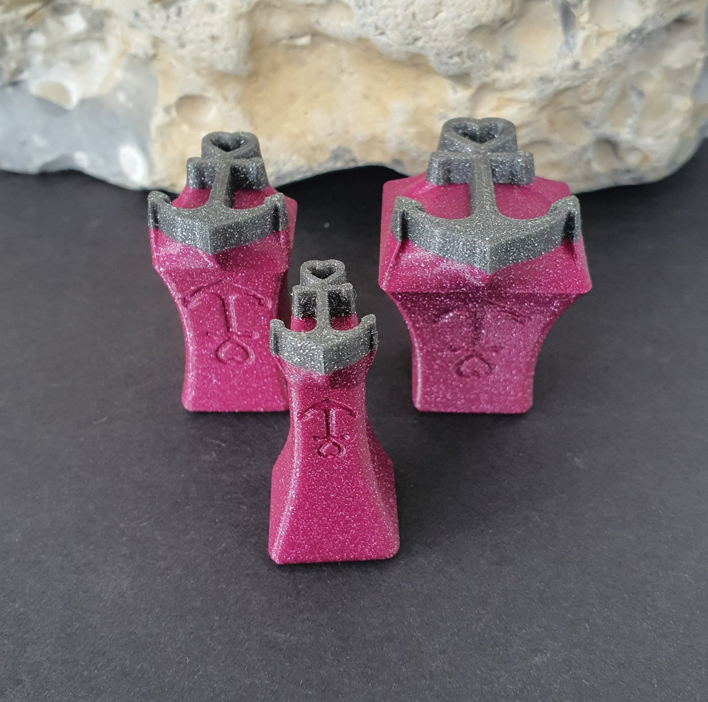 Stempelset 3er Anker Herz