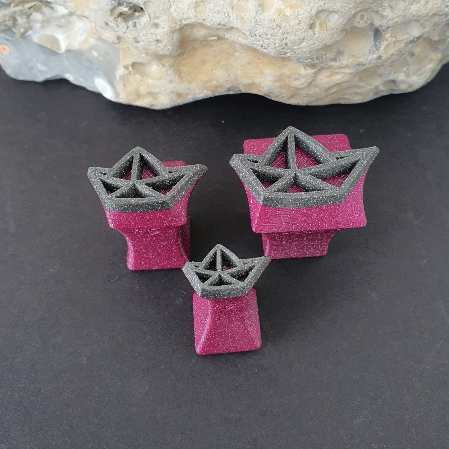 Stempelset 3er Papierboot gefaltet