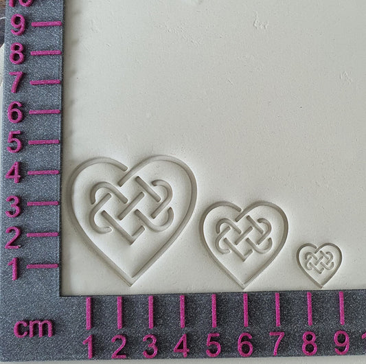 Set de tampons 3 cœurs nœud celtique