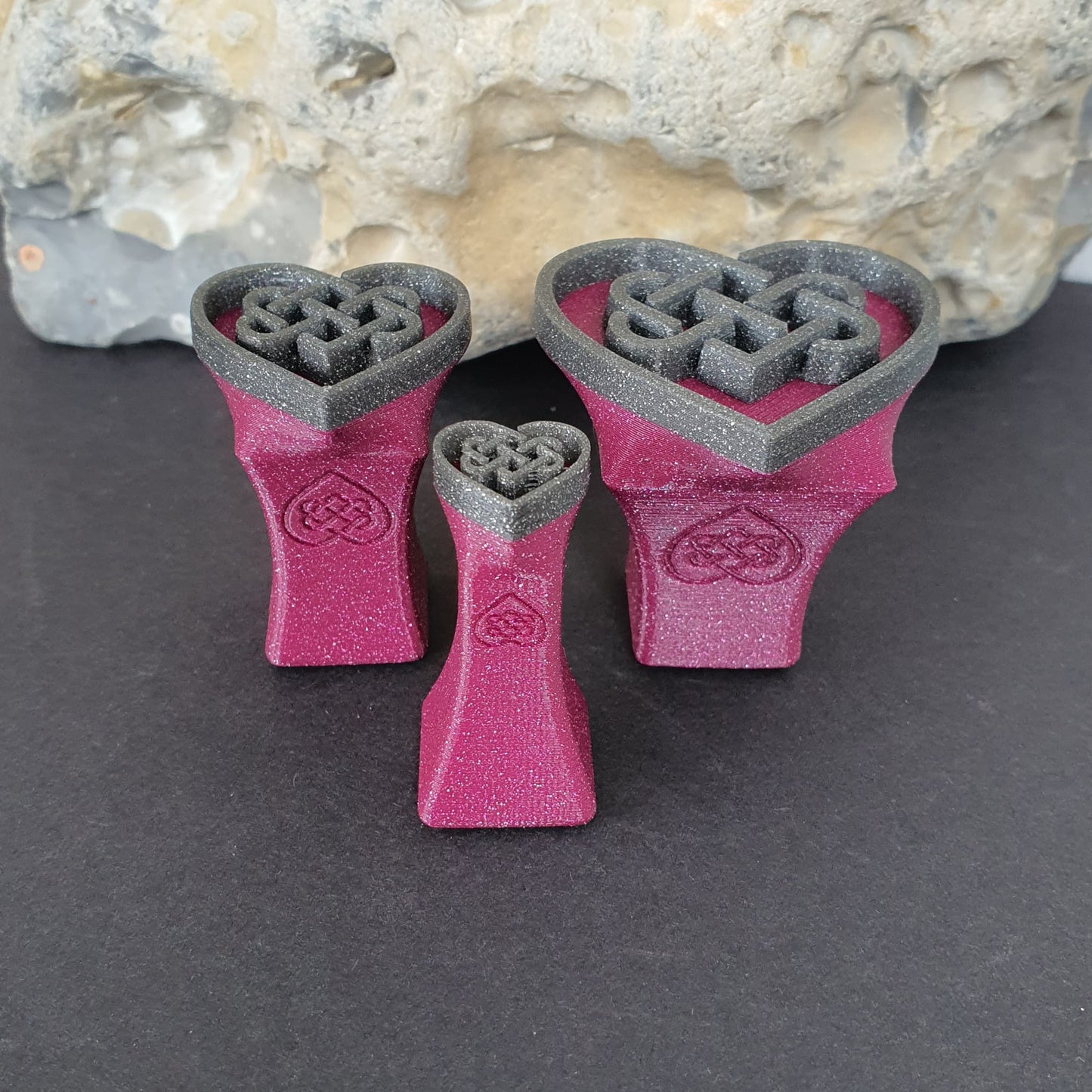 Stempelset 3er Herz-Keltischer Knoten