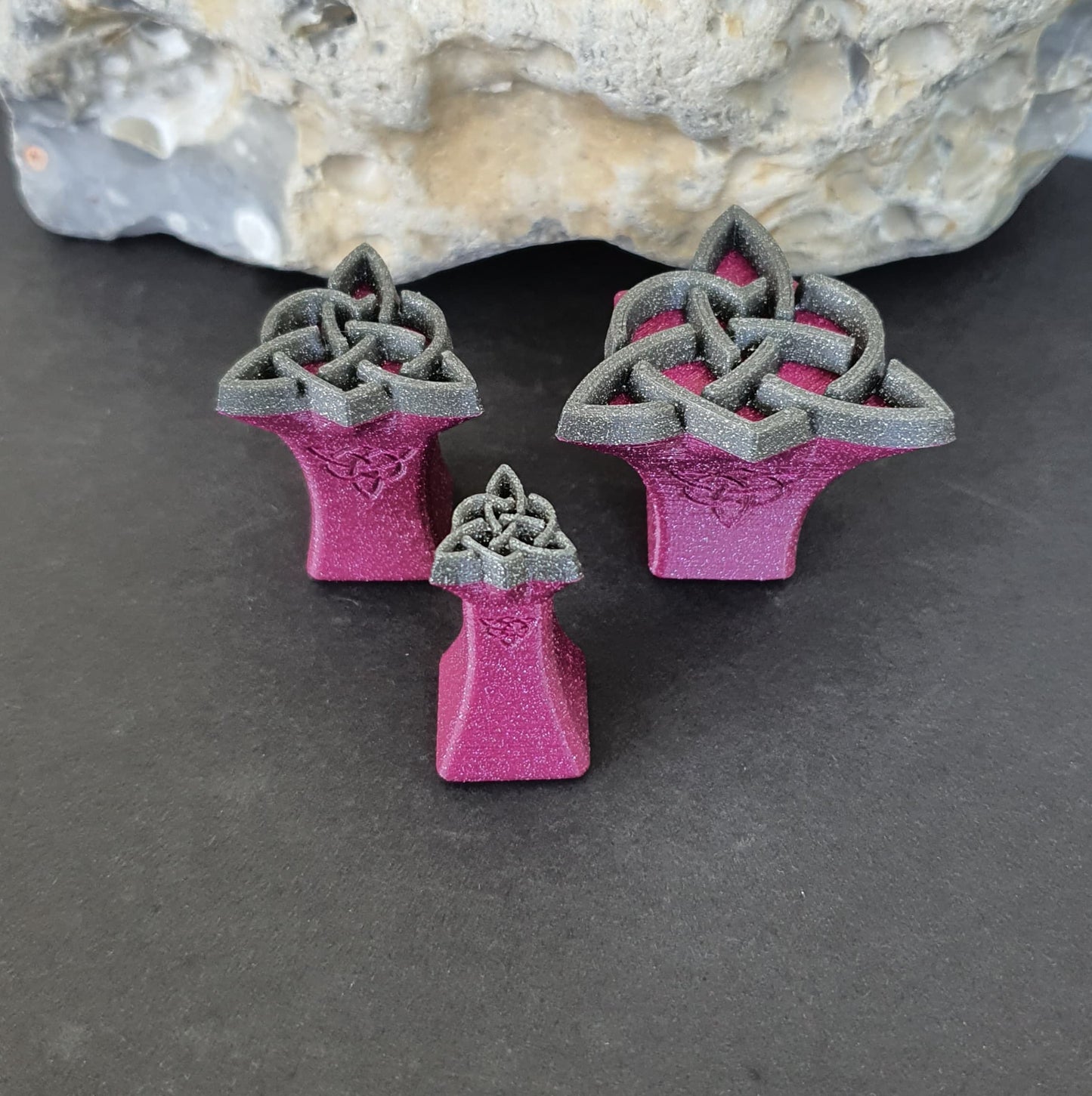 Stempelset 3er Herz-Dreifachknoten unterbrochen