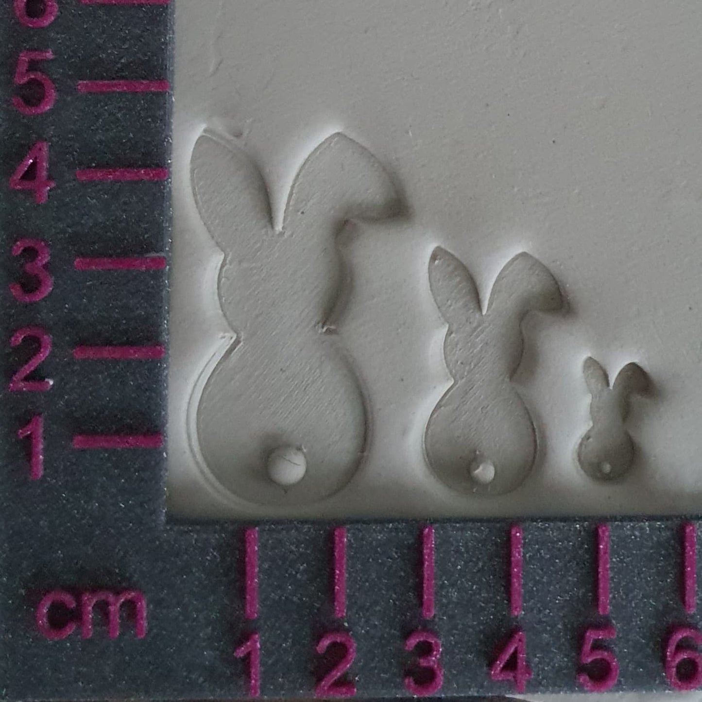 Stempelset Hase mit Knickohr von hinten 3er Set