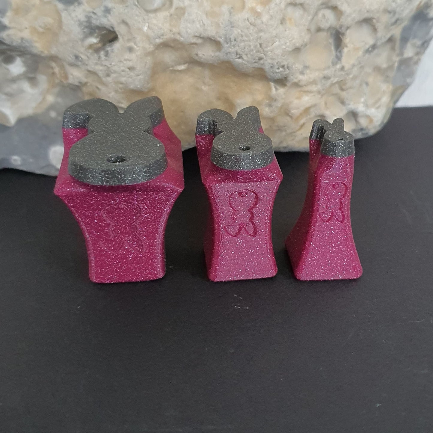 Stempelset Hase mit Knickohr von hinten 3er Set