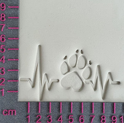 Stamp plate heartbeat dog