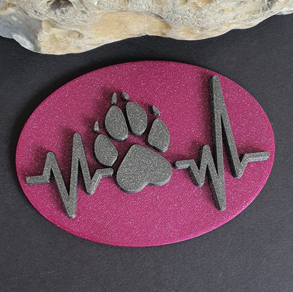 Stamp plate heartbeat dog