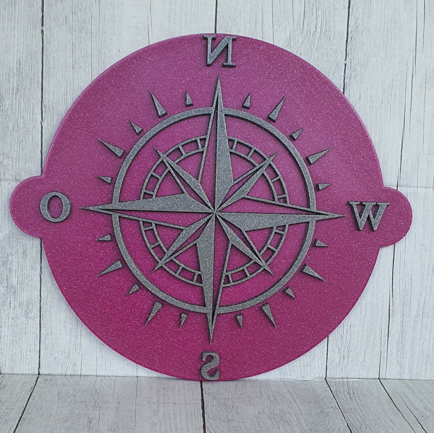 Stamp plate compass wind rose