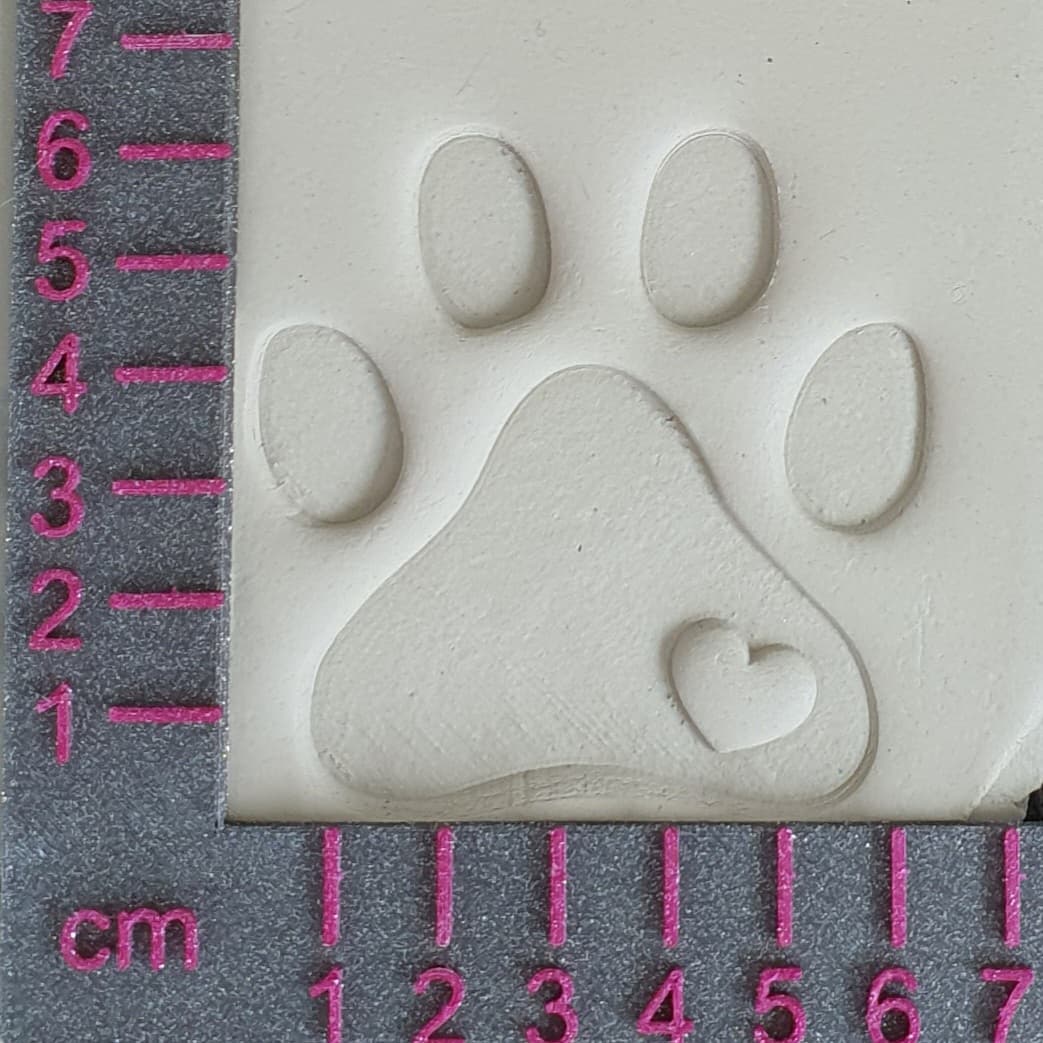 Stamp plate - cat paw with heart