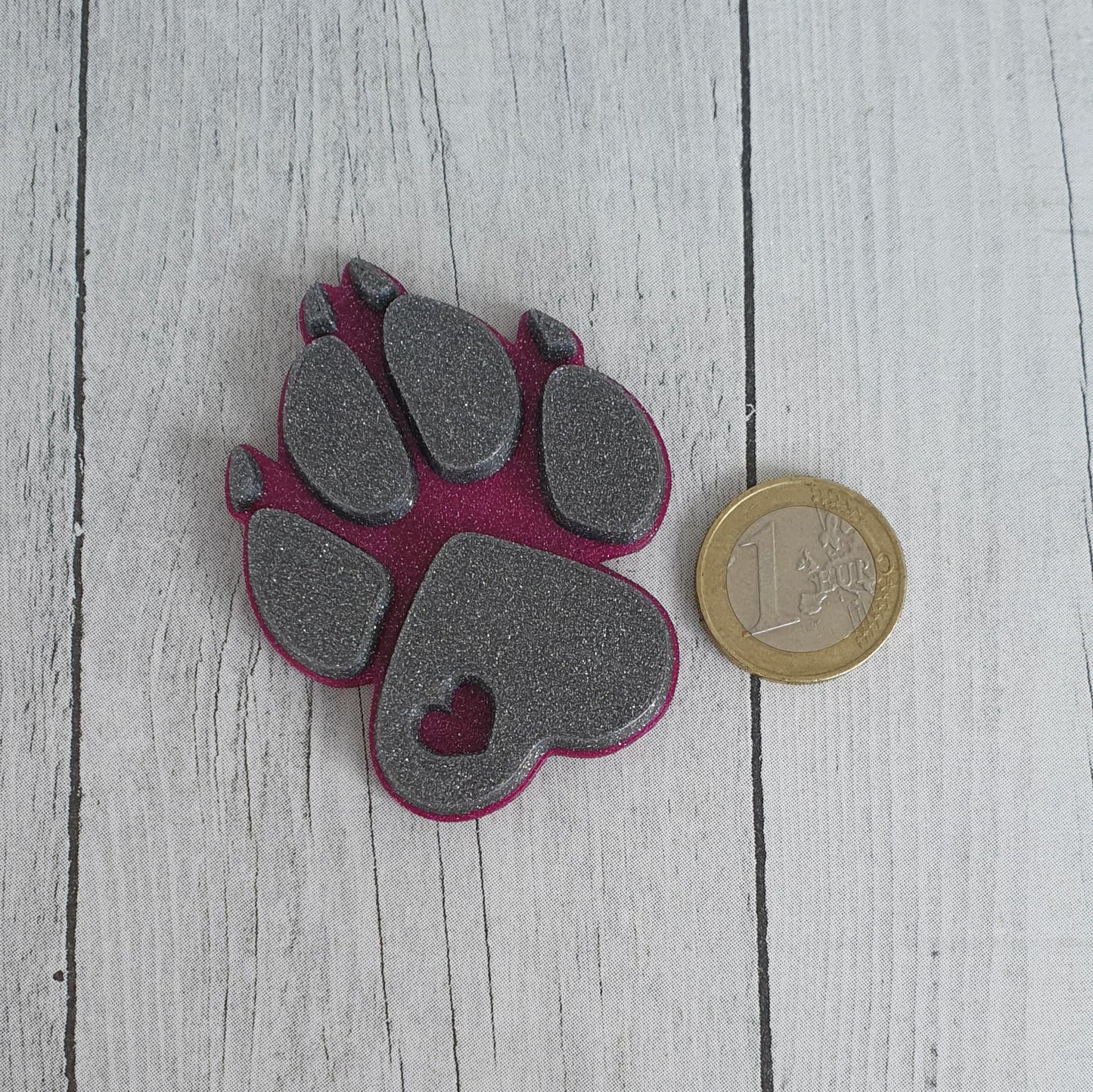 Plaque à tampons - patte de chien avec coeur