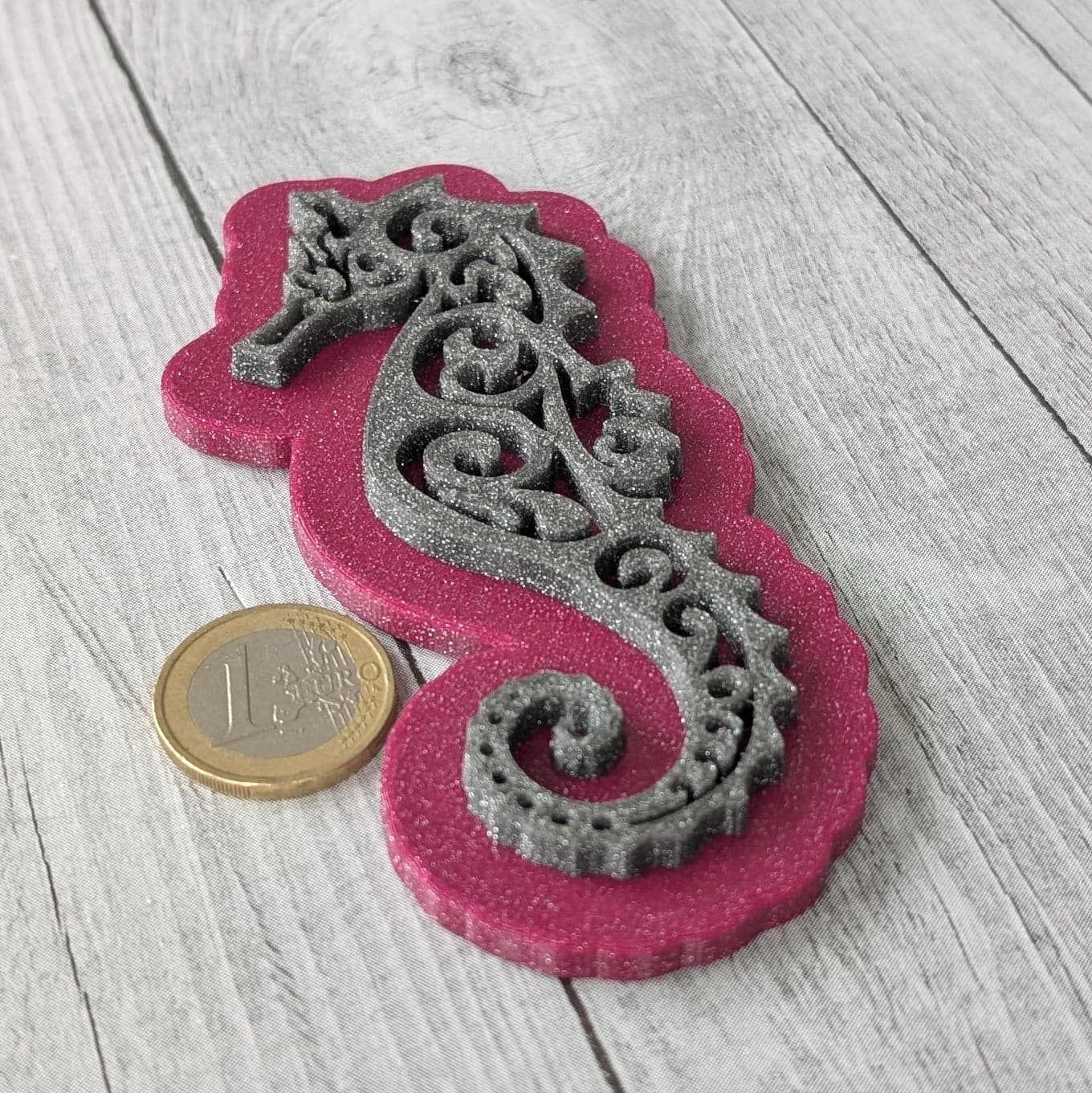 Stempelplatte Seepferdchen Ornament