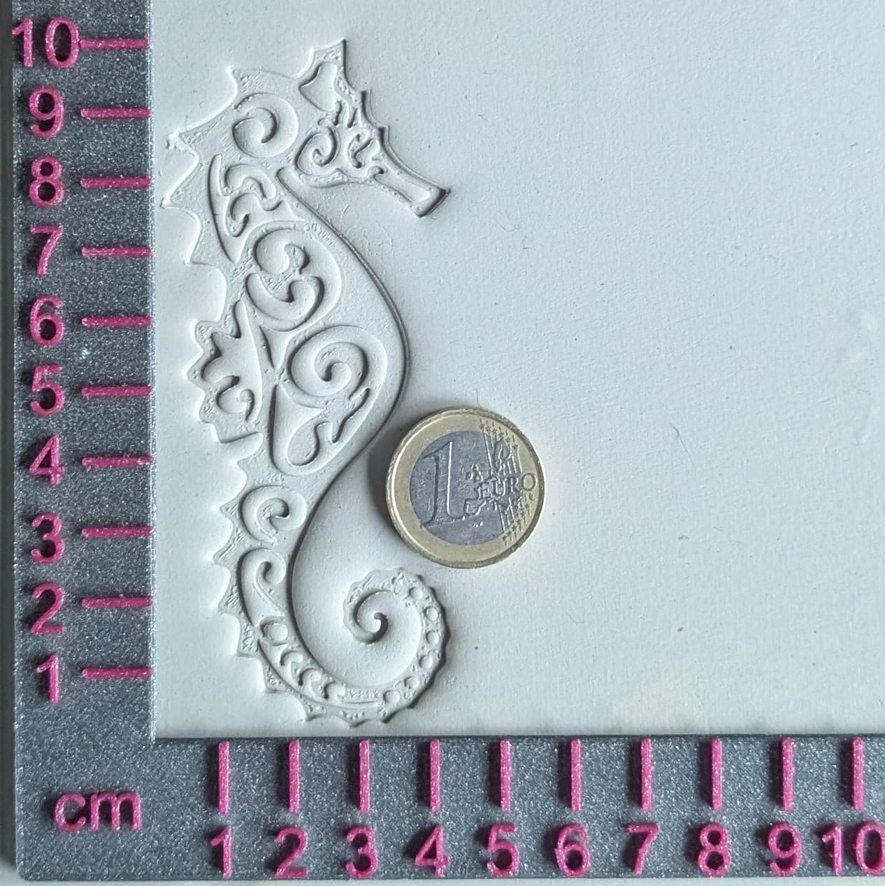 Stempelplatte Seepferdchen Ornament