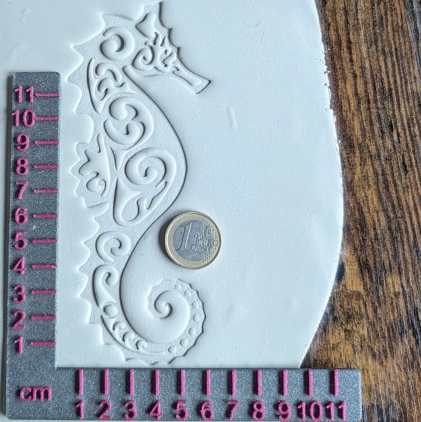 Stempelplatte Seepferdchen Ornament