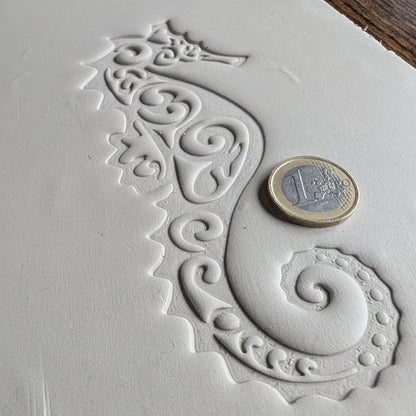 Stempelplatte Seepferdchen Ornament