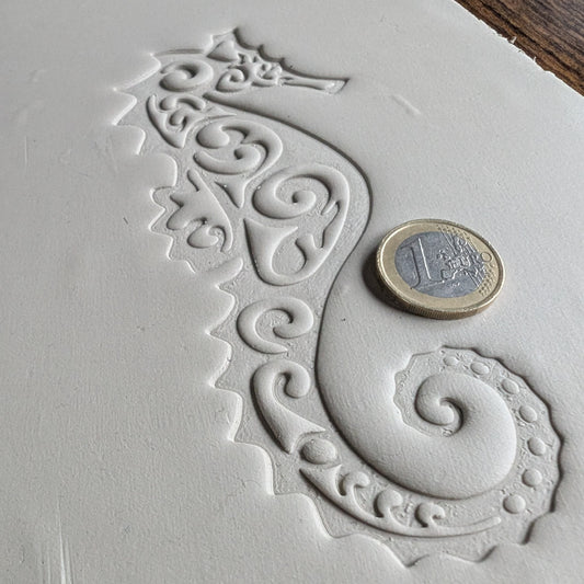 Stempelplatte Seepferdchen Ornament