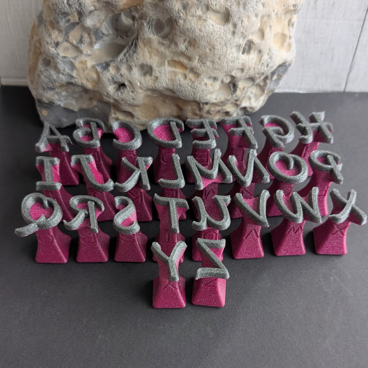 Clay stamp letter set - cursive