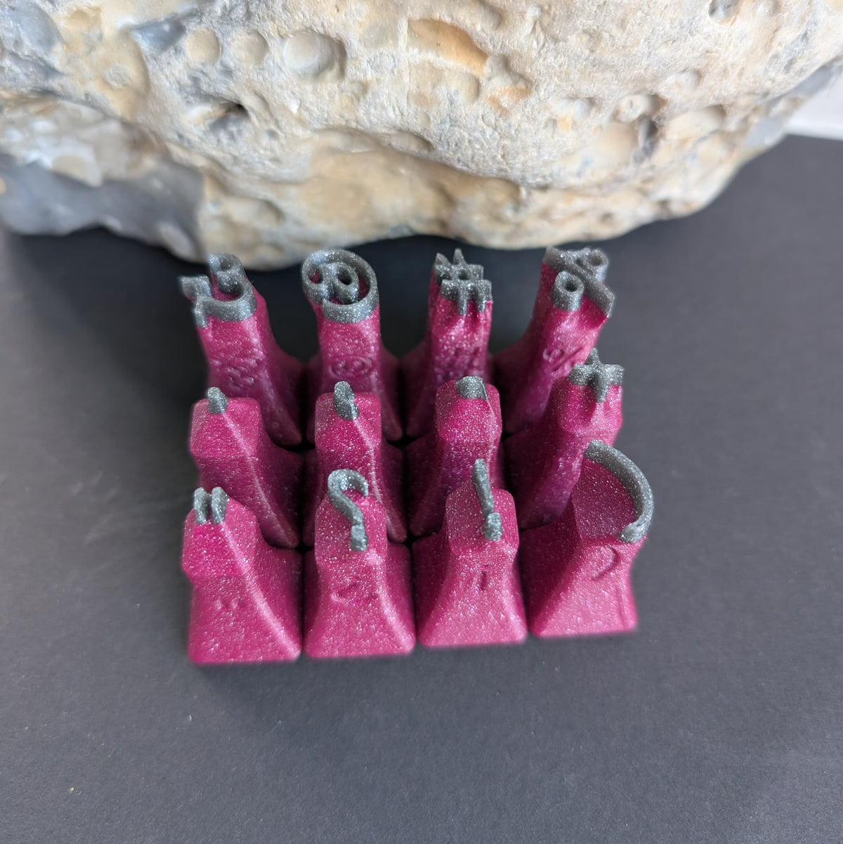 Ensemble de lettres de tampons en argile - cursive
