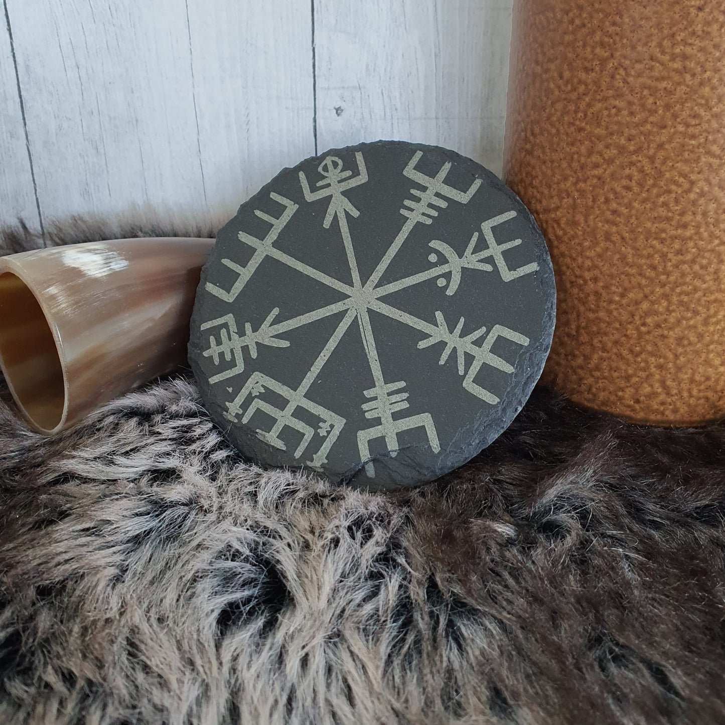 Slate coaster Vegvisir