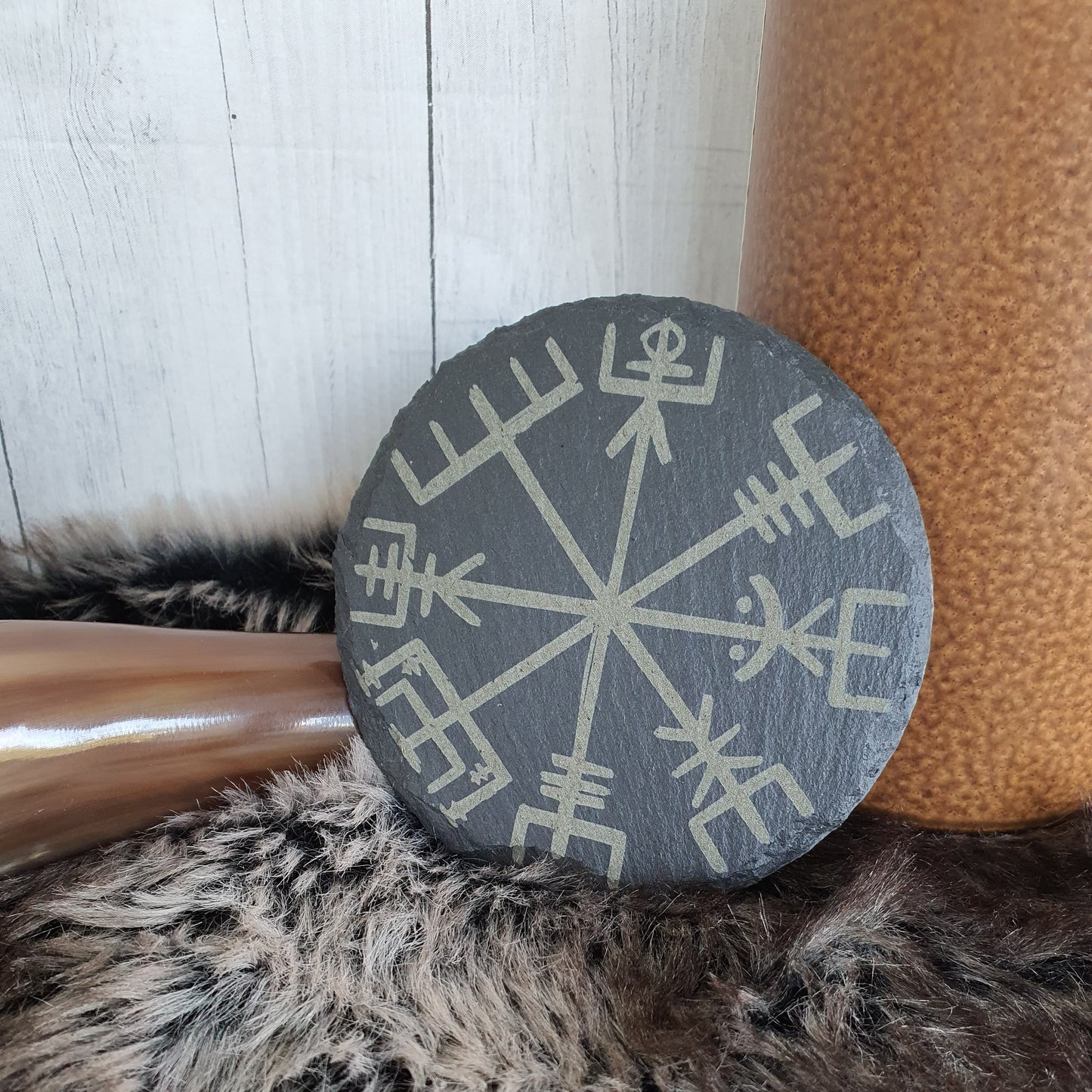 Schieferuntersetzer Vegvisir