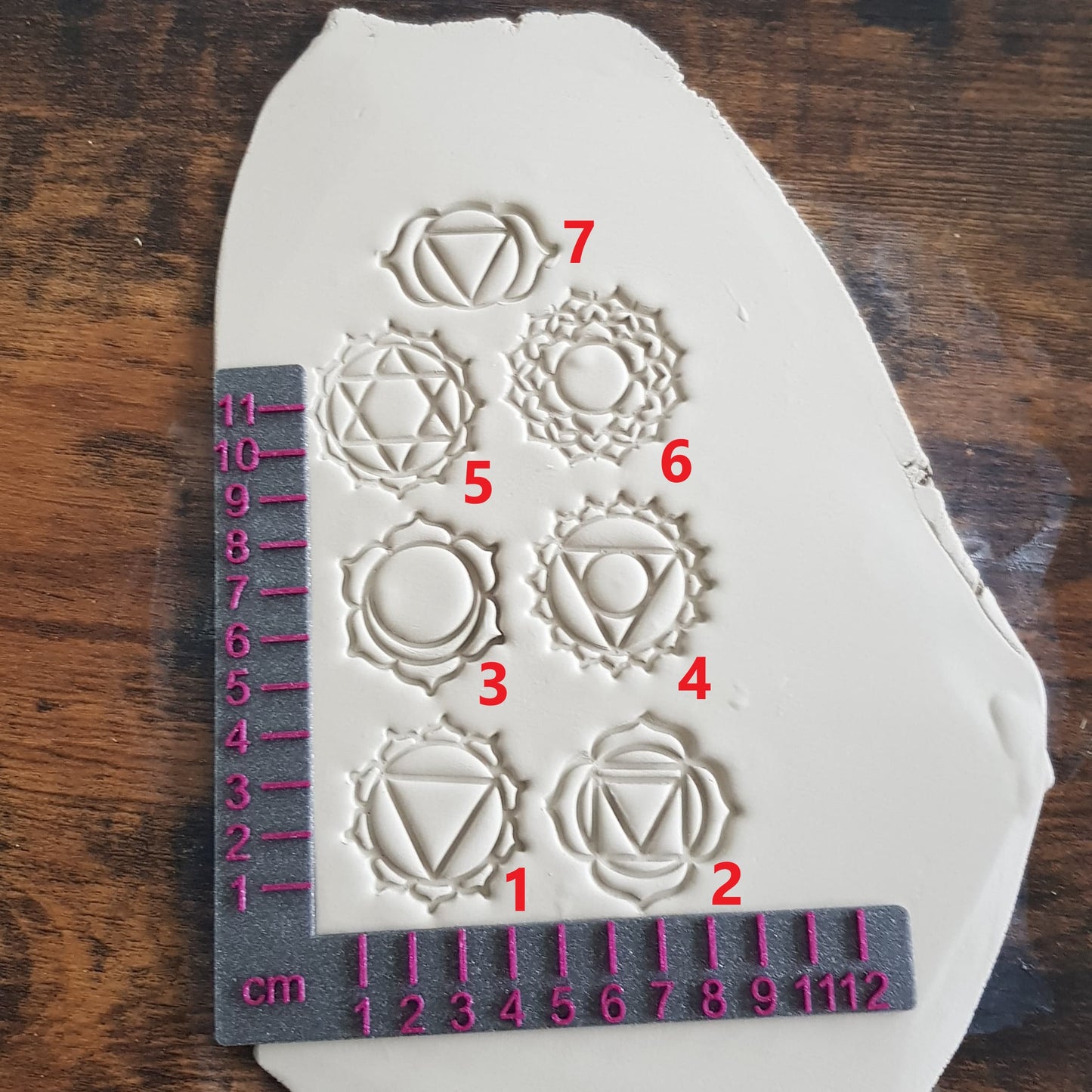 Set de tampons motif 7 chakras sans cercle