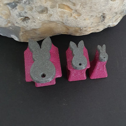 Set of 3 Bunnies rear view stamps