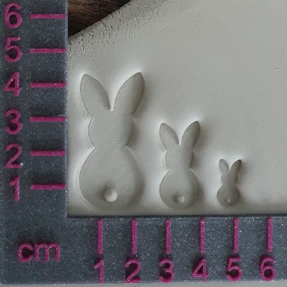 Set of 3 Bunnies rear view stamps