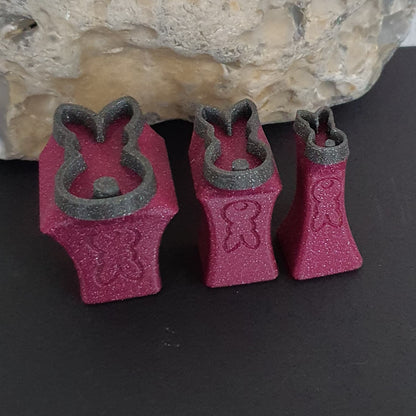 Set of 3 Bunnies rear view outline stamps