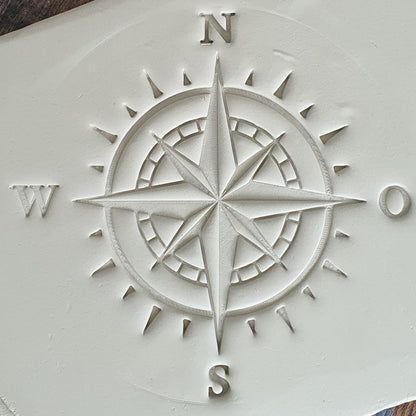 Stamp plate compass wind rose