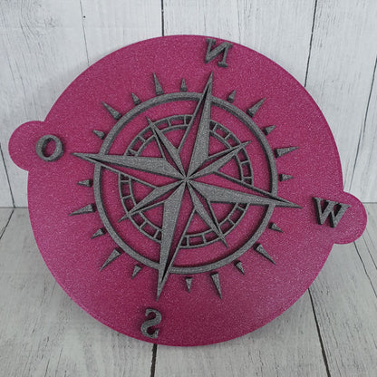 Stamp plate compass wind rose