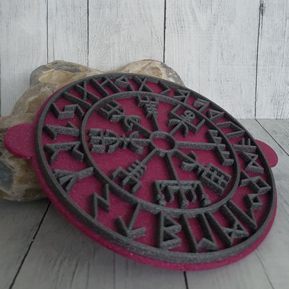 Stempelplatte Vegvisir mit Runenkranz