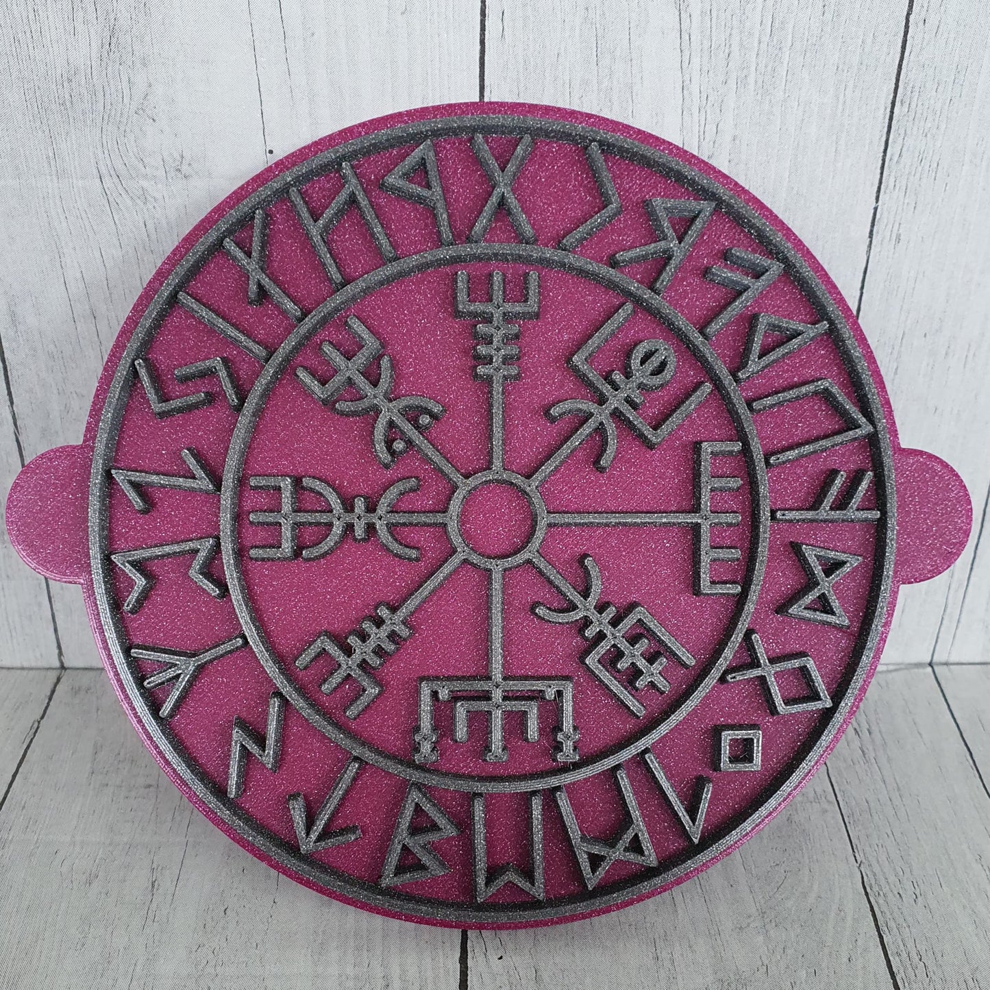 Stempelplatte Vegvisir mit Runenkranz